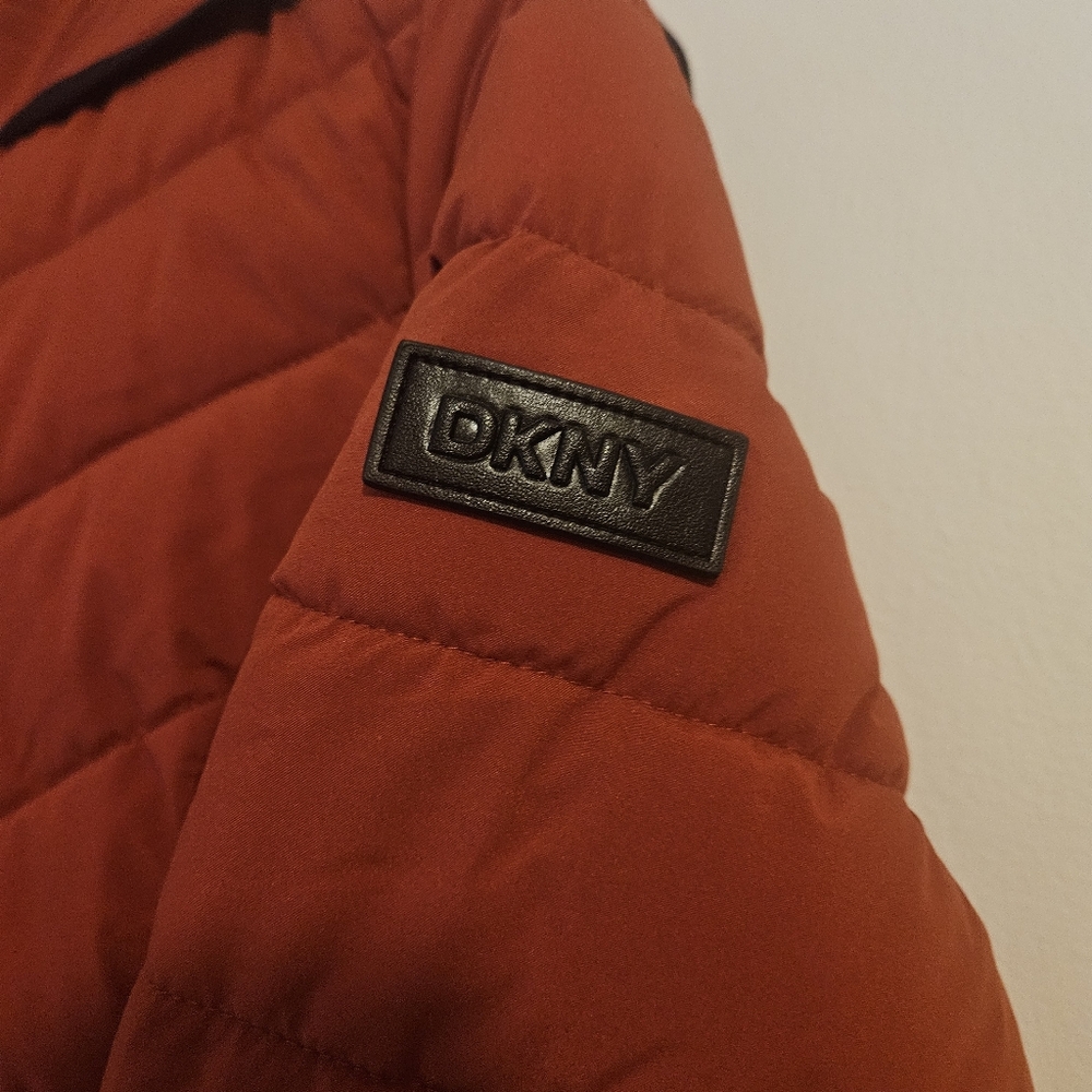 DKNY Orange Puffer Jacket - Picture 5 of 6